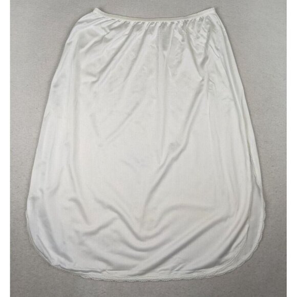 SHADOWLINE - VINTAGE WOMEN'S WHITE HALF SLIP SKIRT SLIP - SIZE L - FLAWS - Picture 1 of 15